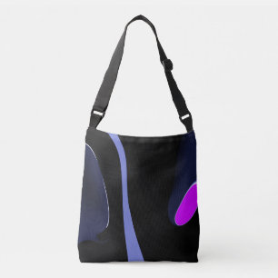 Night of the Comet: Abstract Blue, Purple & Black Crossbody Bag