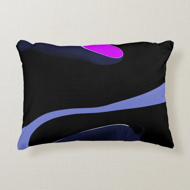 Night of the Comet: Abstract Blue, Purple & Black Decorative Cushion (Front)