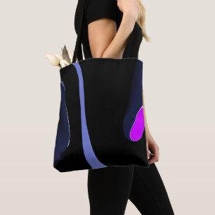 Night of the Comet: Abstract Blue, Purple & Black Tote Bag