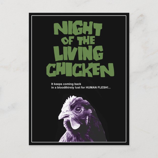 NIGHT Of The LIVING CHICKEN Postcard (Front)