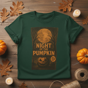 Night of the Pumpkin Retro Horror Movie Poster T-Shirt