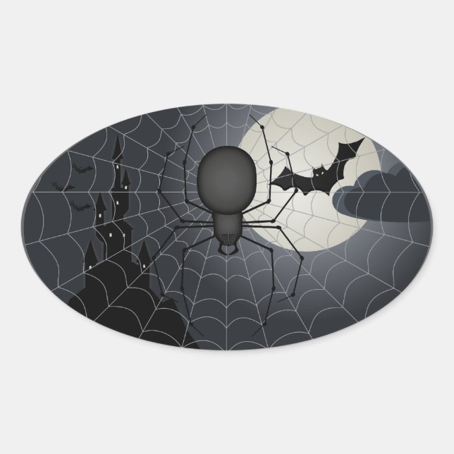 Night of the Spider Oval Stickers (Front)