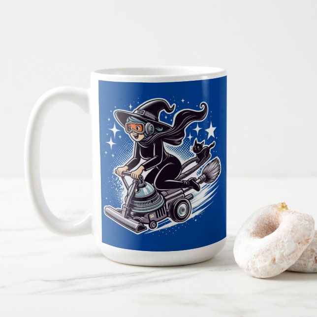 Night of the Turbo Witch: Halloween's Techy Tale! Coffee Mug (With Donut)