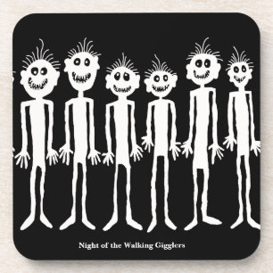 Night of the Walking Gigglers Petroglyph Coaster