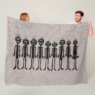 Night of the Walking Gigglers Petroglyph Fleece Blanket