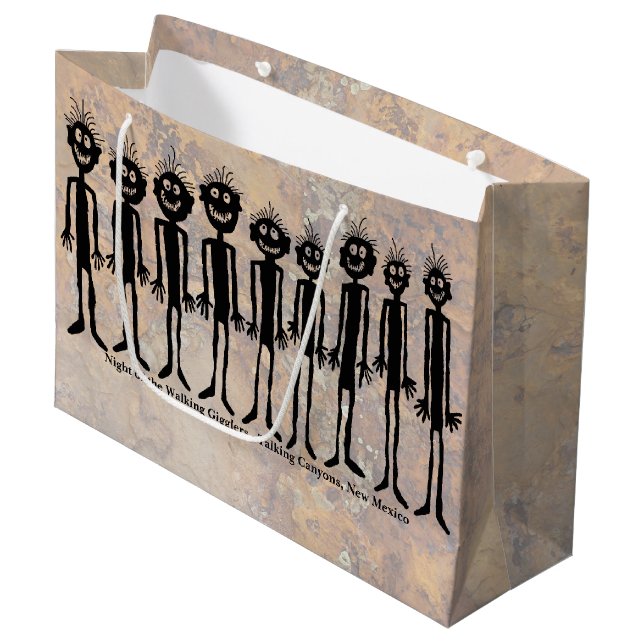 Night of the Walking Gigglers Petroglyph Large Gift Bag (Front Angled)