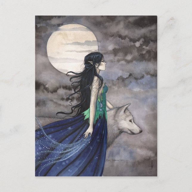 Night of the Wolf Fantasy Art Postcard (Front)