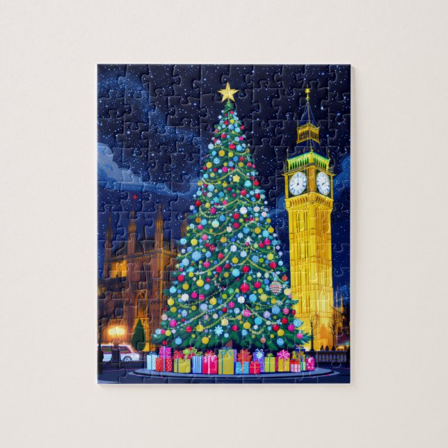 Night on Christmas in London Jigsaw Puzzle (Vertical)