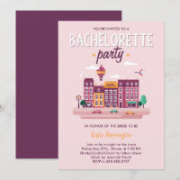 Night on the Town Bachelorette Party Invitation