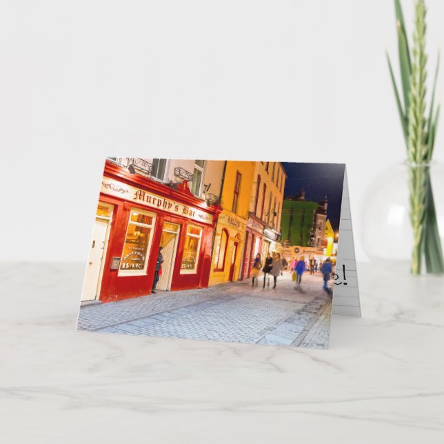 Night Out At The Pubs In Galway Ireland Card (Front)