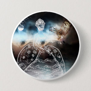Night Owl and Lady 7.5 Cm Round Badge