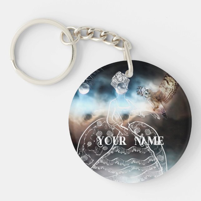 Night Owl and Lady Key Ring (Front)