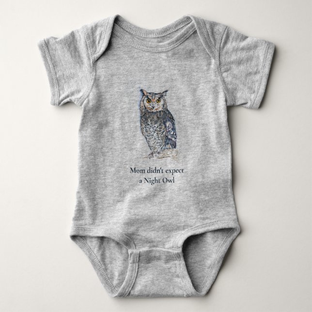 Night Owl Baby Bodysuit (Front)