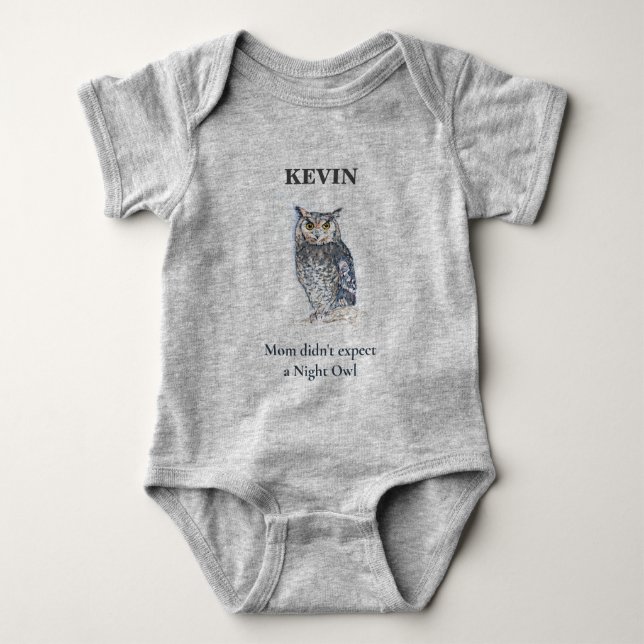 Night Owl Baby Bodysuit (Front)