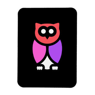 Night Owl, Beautiful Pink & Red, Abstract Pop Art Magnet