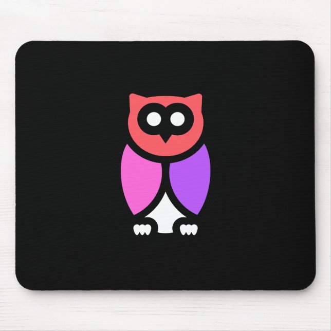 Night Owl, Beautiful Pink & Red, Abstract Pop Art Mouse Pad (Front)