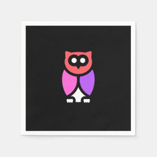 Night Owl, Beautiful Pink & Red, Abstract Pop Art Napkin
