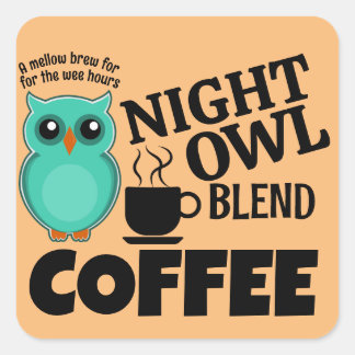 NIGHT OWL BLEND COFFEE SQUARE STICKER