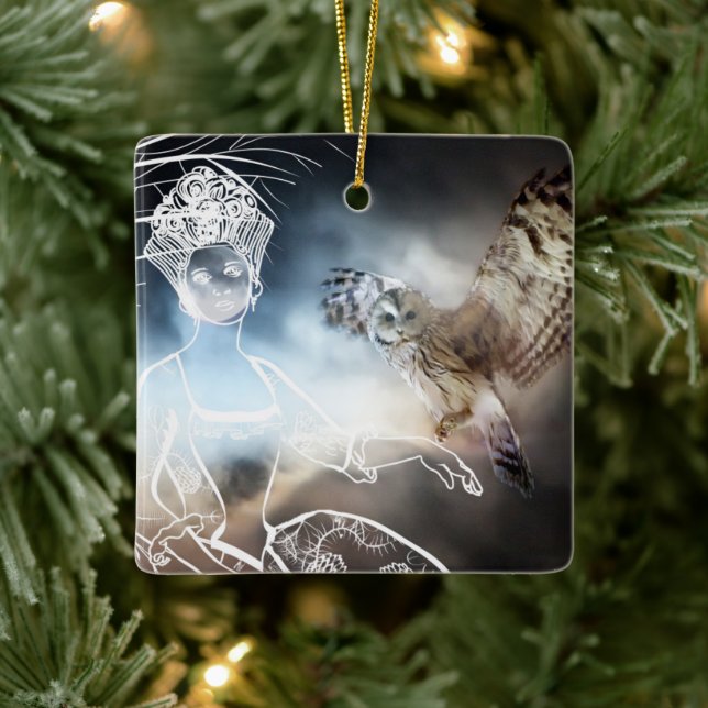 Night Owl Ceramic Ornament (Tree)
