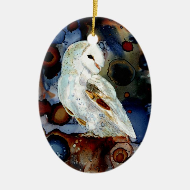 Night Owl Ceramic Tree Decoration (Front)