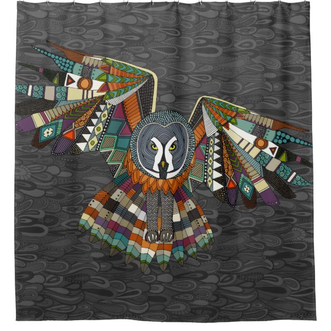 night owl charcoal shower curtain (Front)
