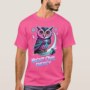 Night Owl Energy - Neon Uil Design T-Shirt