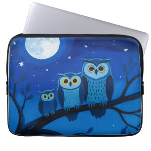 Night Owl Family Moonlit Sky Laptop Sleeve