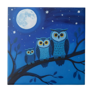 Night Owl Family Moonlit Sky Tile