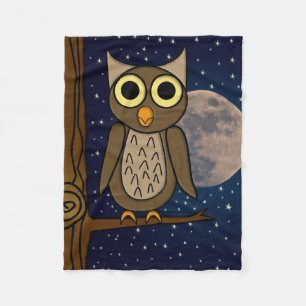 Night owl fleece blanket