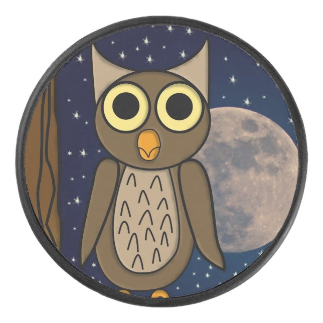 Night owl hockey puck (Front)