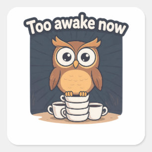 Night Owl Meme Cartoon T-Shirt Square Sticker