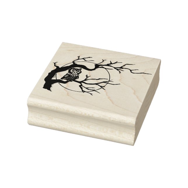 Night Owl moon Rubber Stamp (Stamp)