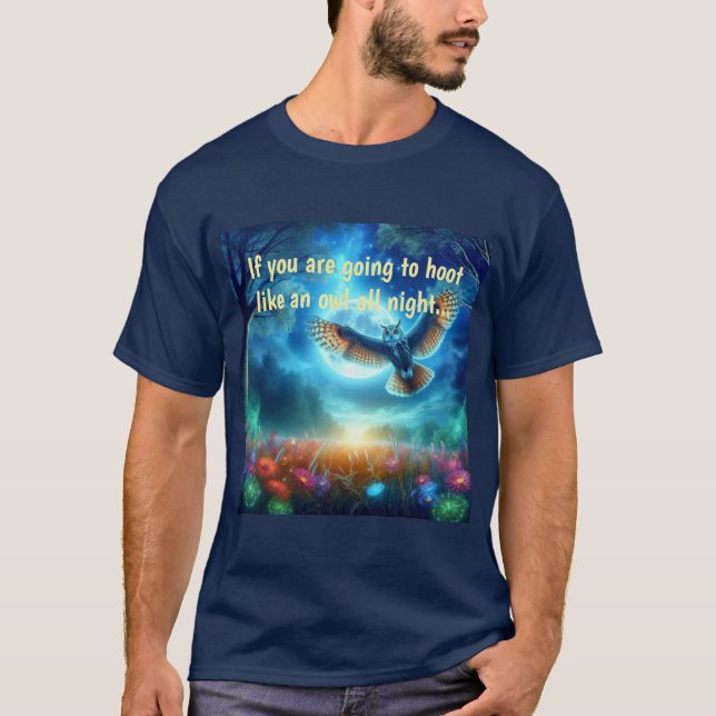 Night Owl & Morning Eagle: Celestial Journeys T-Shirt (Front)