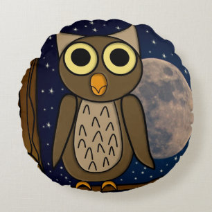 Night owl round cushion