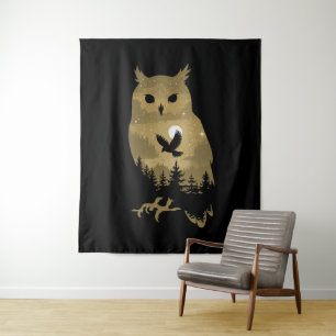 Night Owl Silhouette Tapestry