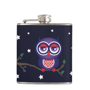 Night Owl Sitting on a Branch Flask