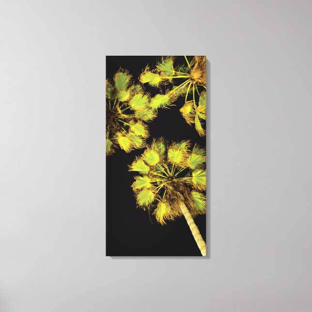 Night Palm Trees 16x32 Inch Canvas Print (Front)