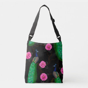 Night peacock garden crossbody bag