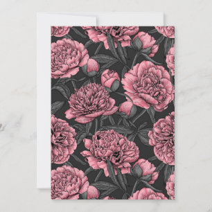 Night peony garden in pink and grey