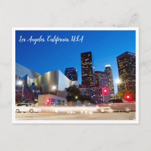 Night Photography Downtown Los Angles California Postcard