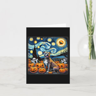 Night Pitbull Halloween  Card