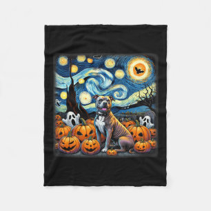Night Pitbull Halloween Fleece Blanket