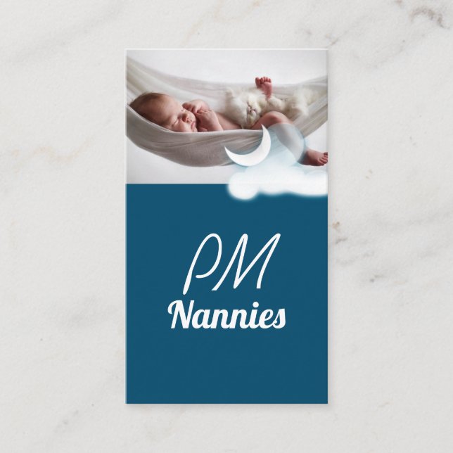 Night PM Nanny Child Day Care Babysitter Business Card (Front)