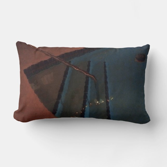 Night Pool Abstract Lumbar Cushion (Front)