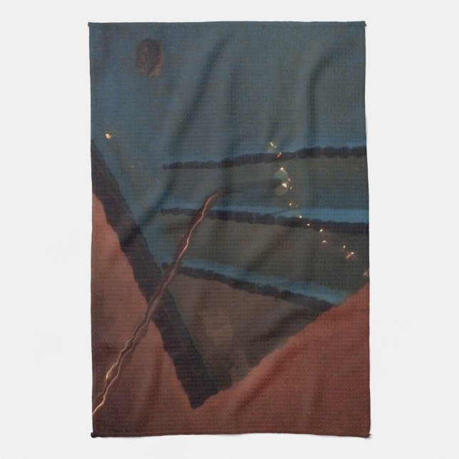Night Pool Abstract Tea Towel (Vertical)
