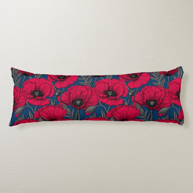 Night poppy garden body cushion (Front)