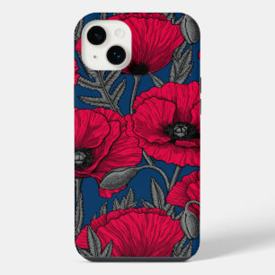 Night poppy garden iPhone 14 plus case