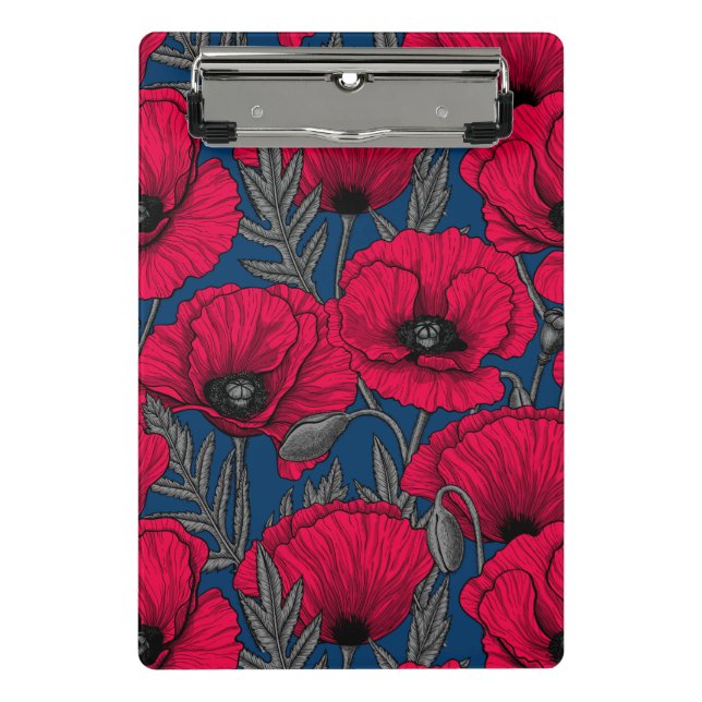 Night poppy garden mini clipboard (Front)