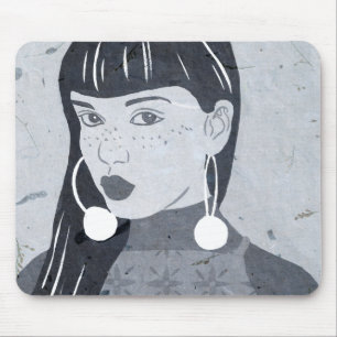 Night Portrait Glance Mouse Pad