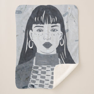 Night Portrait Sherpa Blanket